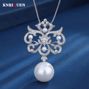 16mm Pearl Pendant Necklace for Women