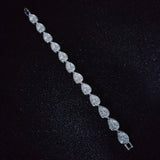 Angel Tears Pear Silver Bracelet Bangle Women Anniversary Gift Jewelry