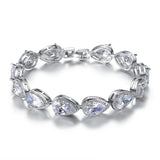 Angel Tears Pear Silver Bracelet Bangle Women Anniversary Gift Jewelry