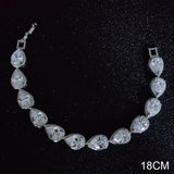 Angel Tears Pear Silver Bracelet Bangle Women Anniversary Gift Jewelry