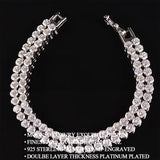 Double Row Round Silver Bracelet Bangle for Women S5775