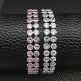Double Row Round Silver Bracelet Bangle for Women S5775