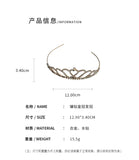 Zircon Love Crown Bridals Headdress Hair Comb for Girls