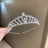 Zircon Love Crown Bridals Headdress Hair Comb for Girls