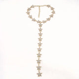 Stars Choker Necklace Crystal Rhinestone Women Body Jewelry