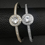 Silver Round Bracelet Bangle for Women Anniversary Gift Jewelry