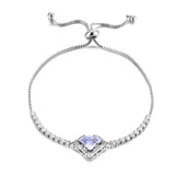 Heart Silver Bracelet Bangle Women Anniversary Gift