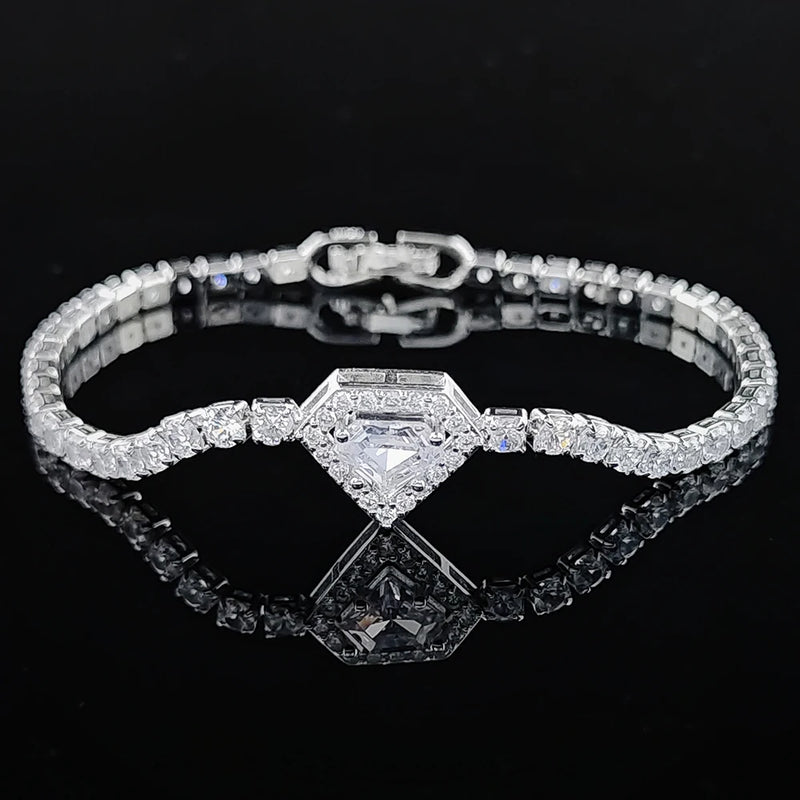 Heart Silver Bracelet Bangle Women Anniversary Gift
