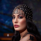 Multilayer Rhinestone Head Chain Gem Crystal Hair Jewelry