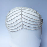 Multilayer Rhinestone Head Chain Gem Crystal Hair Jewelry