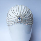 Multilayer Rhinestone Head Chain Gem Crystal Hair Jewelry