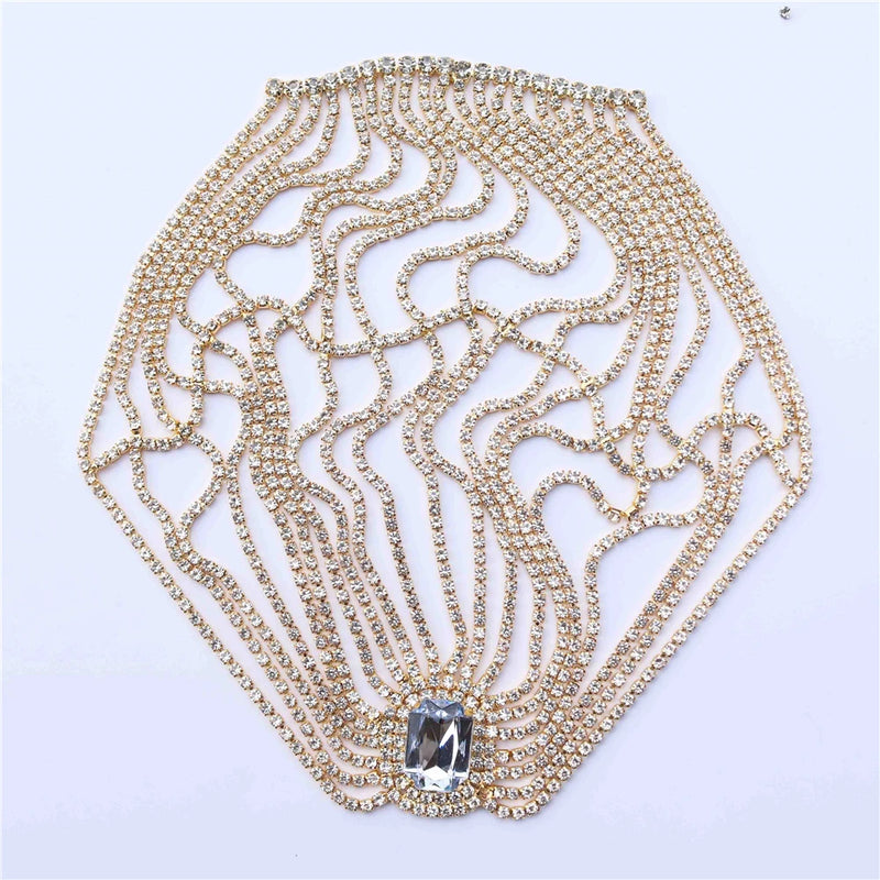 Multilayer Rhinestone Head Chain Gem Crystal Hair Jewelry