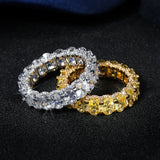 Oval Silver Eternity Band Ring for Women R6444