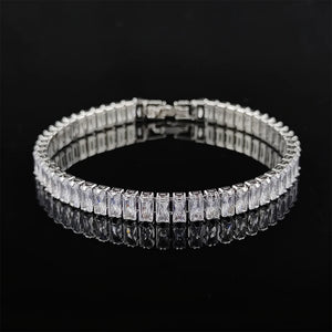 Silver Princess Cut Bracelet Bangle for Women Moonso S5776