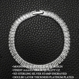 Silver Princess Cut Bracelet Bangle for Women Moonso S5776