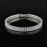 Silver Princess Cut Bracelet Bangle for Women Moonso S5776