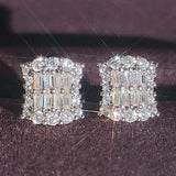 Princess Silver Earring For Women Lady Anniversary Gift Jewelry