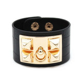 Punk Leather Bracelet Women Round Multicolor Wrap