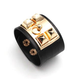 Punk Leather Bracelet Women Round Multicolor Wrap
