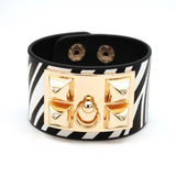 Punk Leather Bracelet Women Round Multicolor Wrap