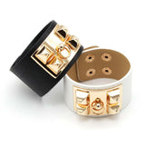 Punk Leather Bracelet Women Round Multicolor Wrap