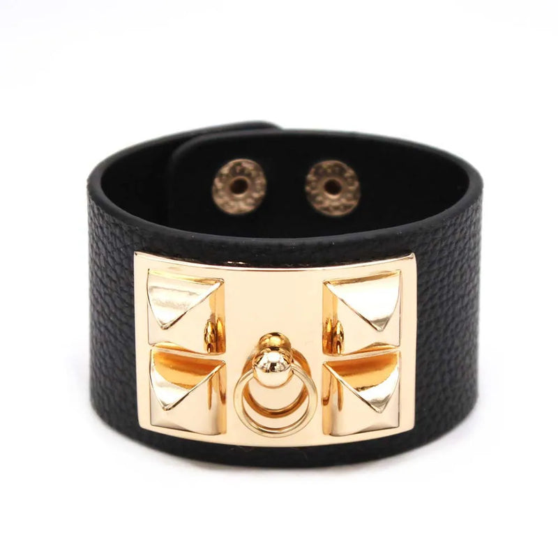 Punk Leather Bracelet Women Round Multicolor Wrap
