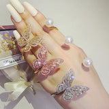 Rose Silver Butterfly Bracelet Bangle Open Party Gift Jewelry