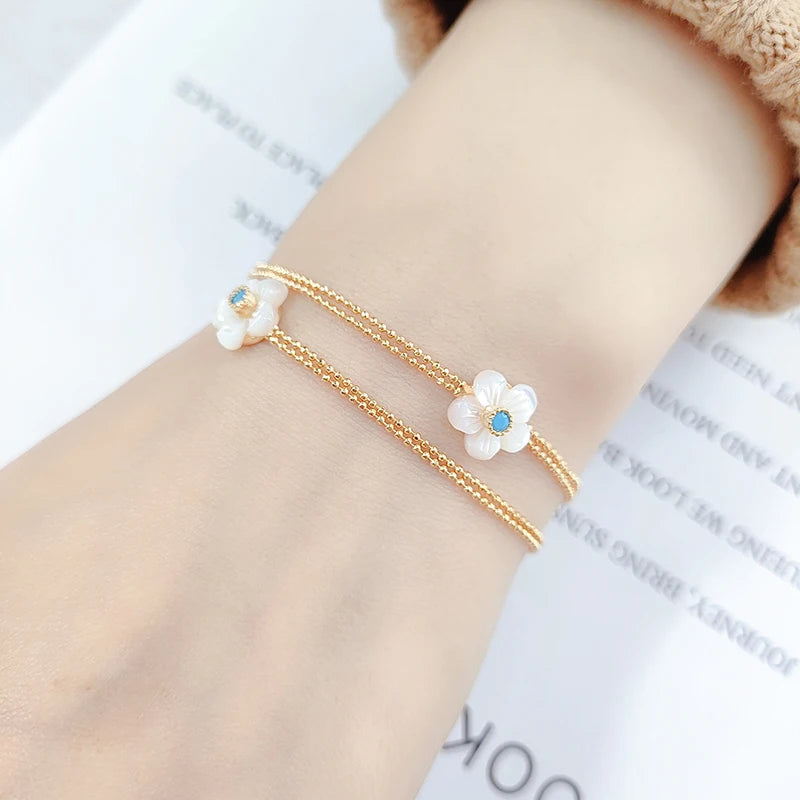 Shell Flowers Charm Bracelet High Multilayer Jewelry