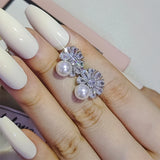 Snowflake Pearl Earrings for Women Gift E6493