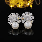 Snowflake Pearl Earrings for Women Gift E6493