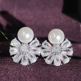 Snowflake Pearl Earrings for Women Gift E6493