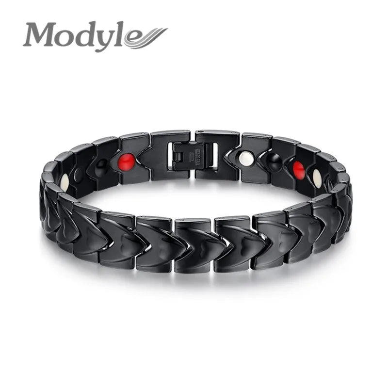 Men Stainless Steel Magnetic Health Chain Bracelet Bangle