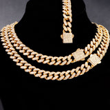 Hip Hop 13mm Cuban Link Chain Iced Out Necklace Bling