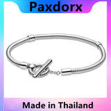 Crystal T-Clasp S925 Sterling Silver Bangle