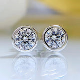 Mosan Diamond Earrings Women's Bag with Silver Edge Earrings