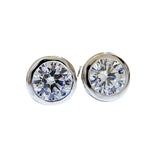Mosan Diamond Earrings Women's Bag with Silver Edge Earrings