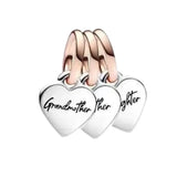 Two-tone Openwork Infinity Mum Heart Charms for Bracelet
