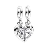 Two-tone Openwork Infinity Mum Heart Charms for Bracelet
