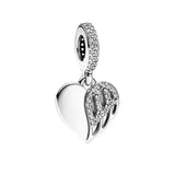 Two-tone Openwork Infinity Mum Heart Charms for Bracelet
