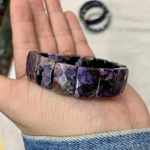 Natural Charoite Stone Beads Bracelet Gemstone Bangle