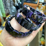 Natural Charoite Stone Beads Bracelet Gemstone Bangle