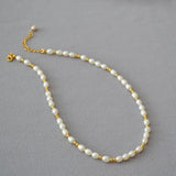 Freshwater Pearl Necklace 7-8mm Beads 14KGF Metal Engagement Jewelry