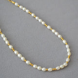 Freshwater Pearl Necklace 7-8mm Beads 14KGF Metal Engagement Jewelry