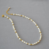 Freshwater Pearl Necklace 7-8mm Beads 14KGF Metal Engagement Jewelry