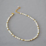 Freshwater Pearl Necklace 7-8mm Beads 14KGF Metal Engagement Jewelry