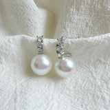 Natural Pearl Ear Clip Zircon Earrings Set