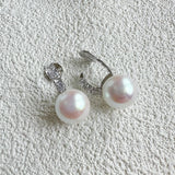 Natural Pearl Ear Clip Zircon Earrings Set