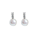 Natural Pearl Ear Clip Zircon Earrings Set
