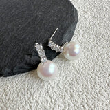 Natural Pearl Ear Clip Zircon Earrings Set