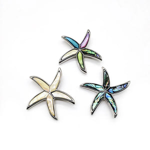 Vintage Sea Star Abalone Shell Pendant Necklace Charm